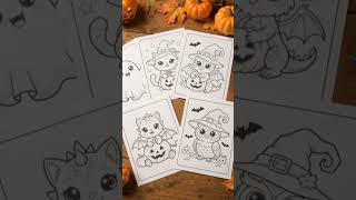 Halloween Coloring Pages for Kids | 20 Cute Kawaii Printable Coloring Book PDF #kawaiicraft #kawaiid