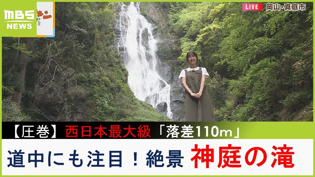 中継】圧巻！西日本最大級「落差110m」の絶景『神庭の滝』 道中