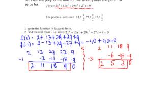 Precalc 4.5 Solving polynomials
