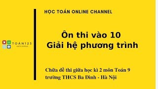 Toán 9: Giải hệ phương trình - Bài 1