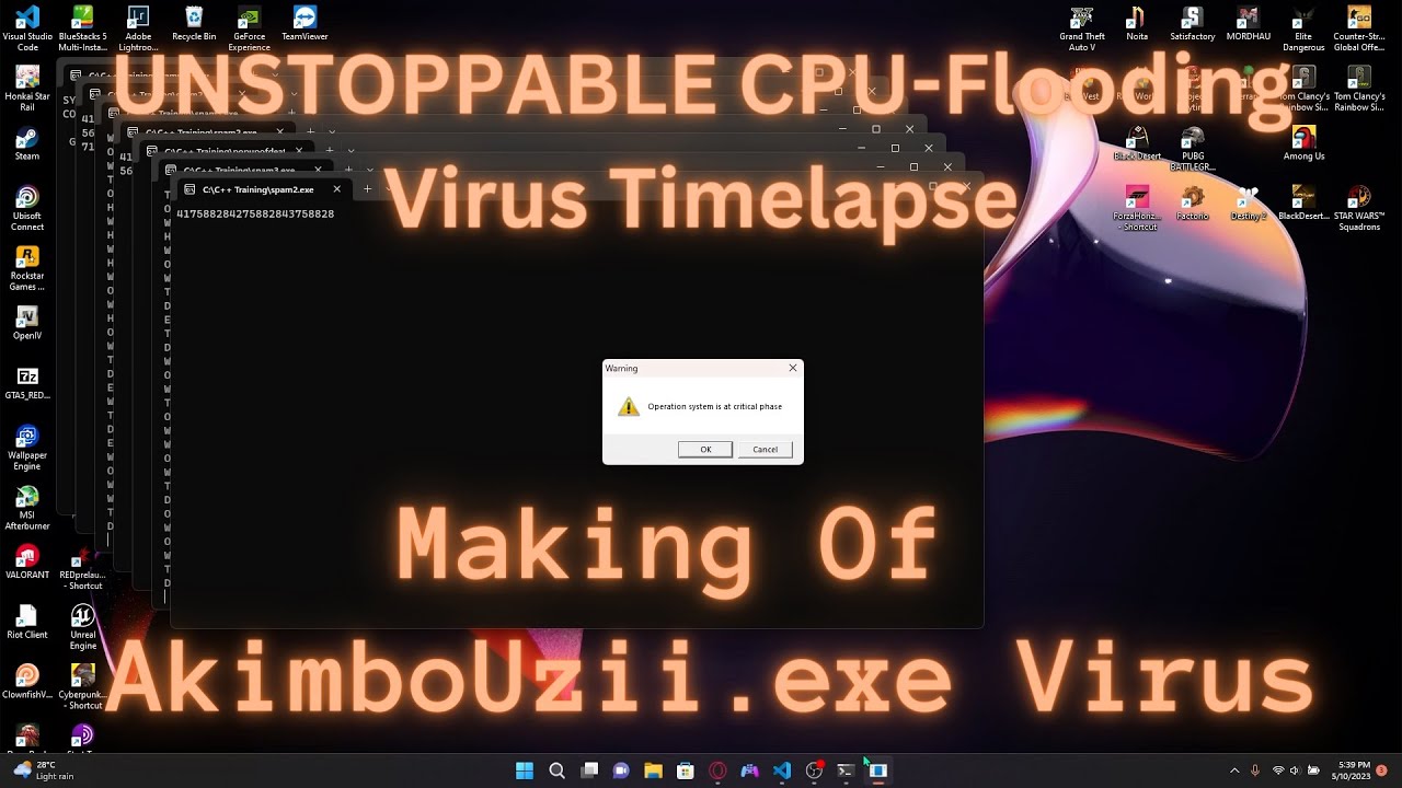 Coding a virus in C++ that can't be stopped YouTube