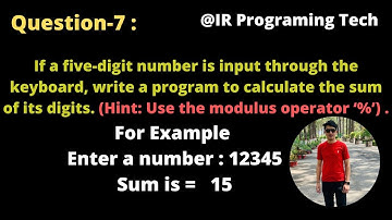 How to calculate the sum of any digits in c programing || Hint using modulus % operator Urdu & Hindi