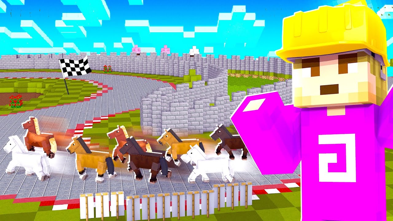 PAARDEN RACE In MINECRAFT! (Survival) - YouTube