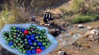 So lucky! I opened mussels by the river and harvested huge blue pearls