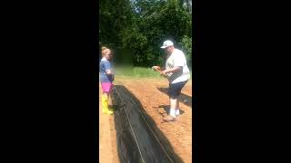 Staple Setter - installing the woven weed free ground cover staples