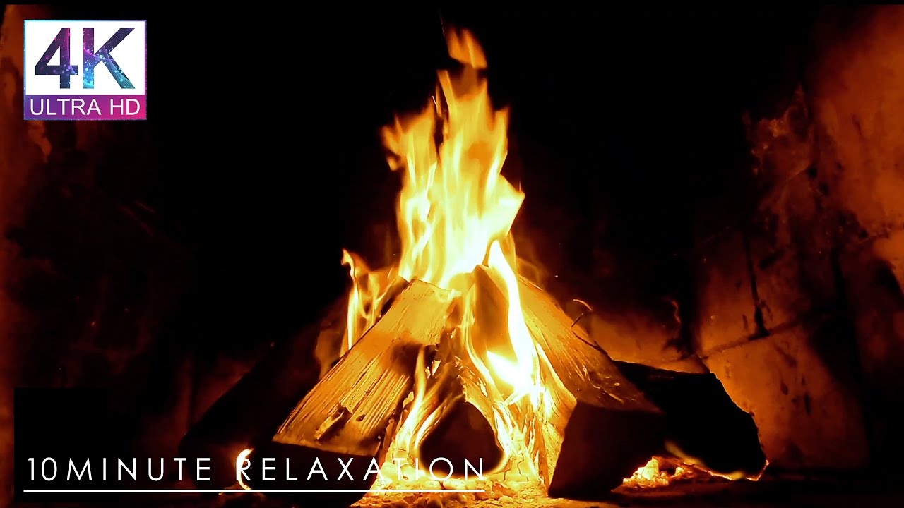 🔥 Relaxing Fireplace (10 MIN) with Burning Logs and Crackling Fire ...