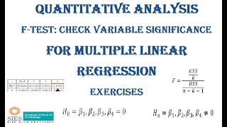 Part 2: F-test: Check Variable Significance for Multiple linear regression Exercises