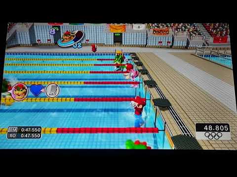 Mario Sonic At The Olympic Games Bowser Loses To Mario In 100m Freestyle