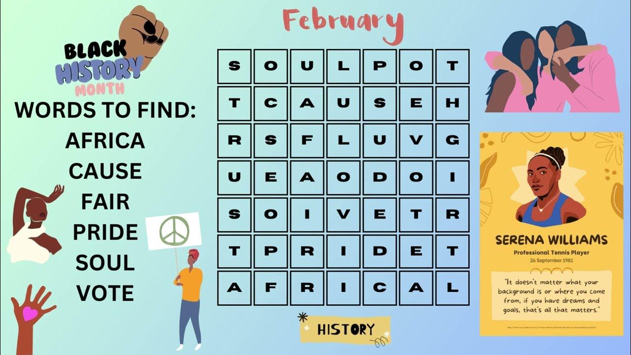 CELEBRATE BLACK HISTORY MONTH WORD SEARCH - YouTube celebrate-black-history-month-word-search-youtube