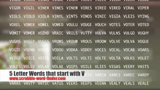 5 letter words that start with V