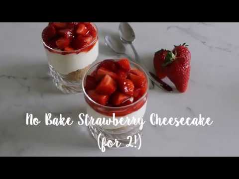 No Bake Strawberry Cheesecake for 2