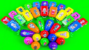 Cocomelon Slime🌈 Finding Surprise Slime Eggs & Suitcase, Carrot with JJ & Pinkfong! Satisfying ASMR