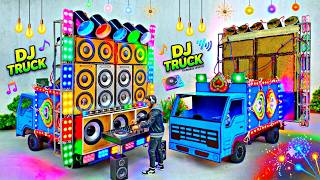 Mini DJ truck setup | Cardboard mini DJ truck loading at home | Mini DJ setup | DJ vehicle