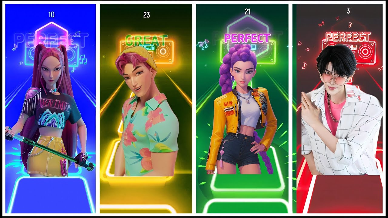 KPop Demon Hunters _ The saja Boys first meeting - Coffin Dance Song TILES HOP