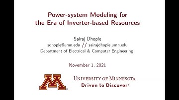 Sairaj Dhople: Power-system Modeling for the Era of Inverter-based Resources