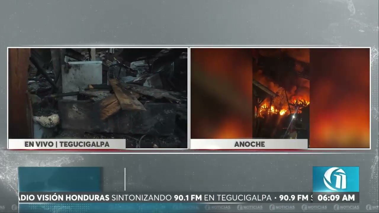 ¡Lamentable! Cuatro viviendas se han visto afectadas por incendio en colonia Suazo Córdoba.