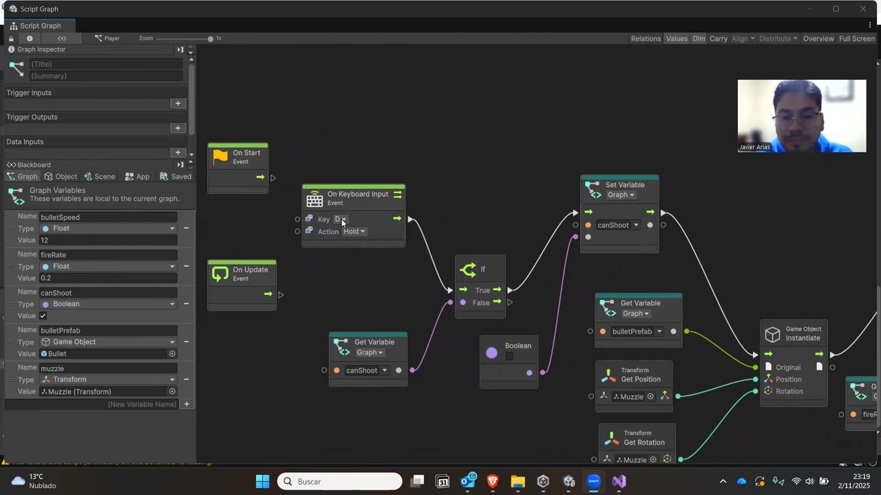 Resolución de ejercicios   Scripting tradicional, y Visual Scripting en Unity javierArias