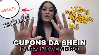 CUPONS DE DESCONTO DA SHEIN PARA USAR EM NOVEMBRO 🤑💰