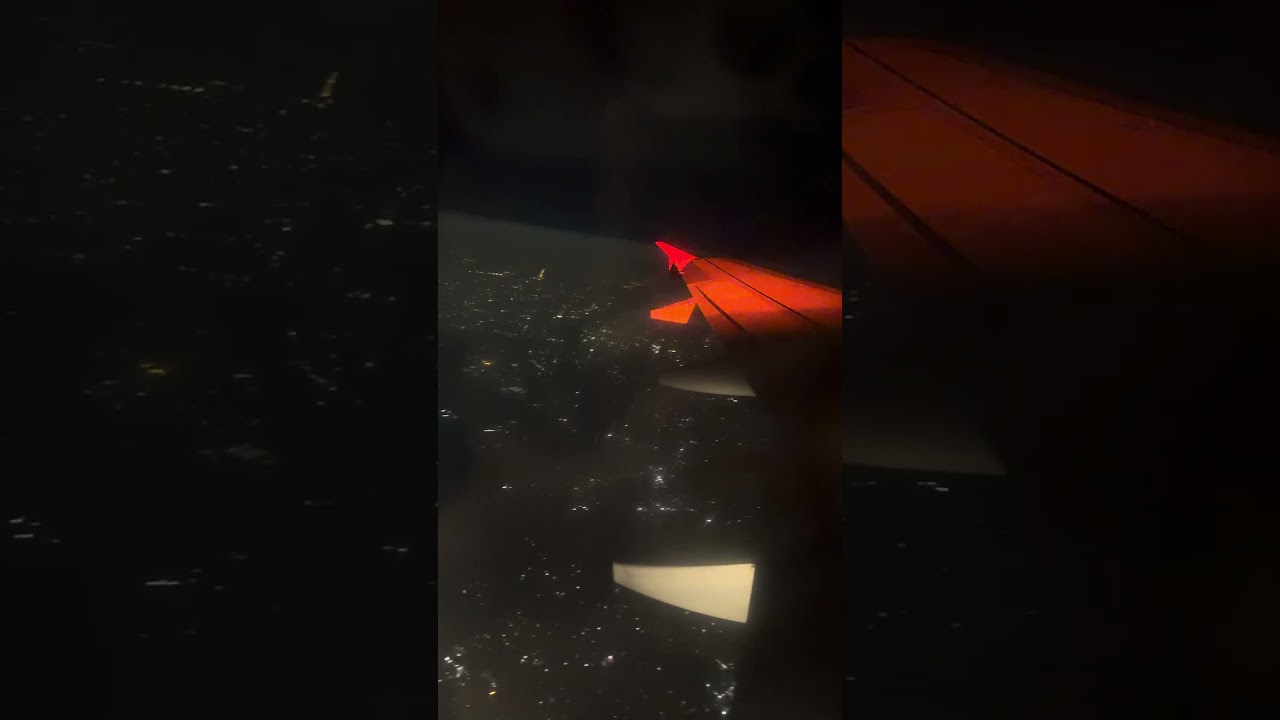 Dhaka City Night View from Plane Window 