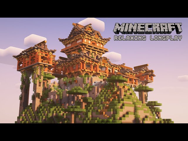 We Built a Peaceful Japanese Castle Base - Minecraft Relaxing Longplay (No Commentary)