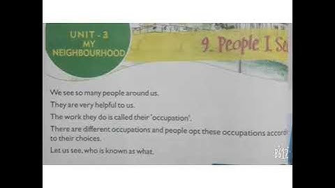 Ecps class 1 EVS chapter 9 People I see  part 2