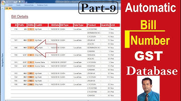Automatic Bill Number, GST Invoice Database in access Part 9
