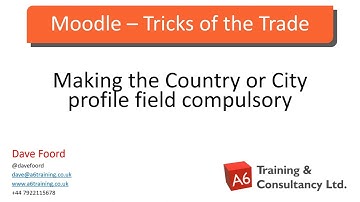 Moodle Tricks of the Trade - Making Profile Fields Compulsory