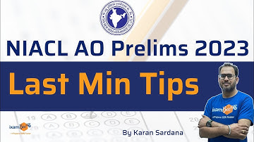 NIACL AO Prelims 2023 | NIACL AO Prelims Last Minute Tips | By Karan Sir
