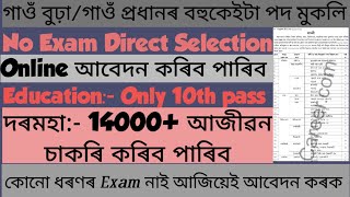 Morigaon District Recruitment 2025 Apply For 30 Gaon Pradhan Posts