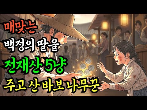 바보 나무꾼이 전재산 5냥으로 구한 아이의 정체... 결말에 모두가 눈물을 흘렸습니다.|옛날이야기|민화|설화|야담|전래동화