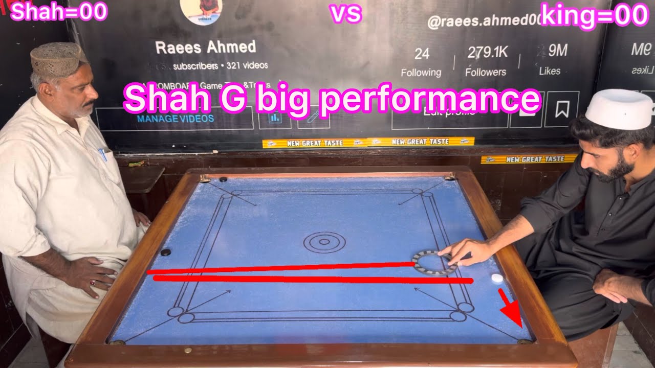 Big performance Shah G (vs) Raees Ahmed ￼ 29 points Carrom board match