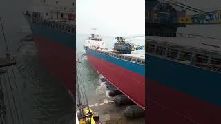 meluncur nya kapal kargo setelah perbaikan di galangan kapal cilegon #galangankapal #docking #shorrt