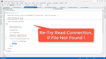 1- Create Public Function To Read Connection From XML File USING VB.NET
