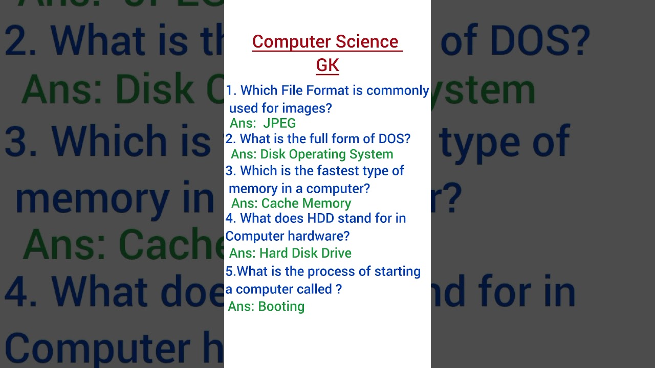 Computer Science Gk 