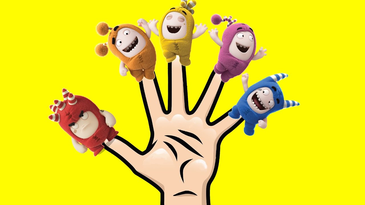 Oddbods Finger Family Song Nursery Rhymes For Kids | Newt Pink Bubbles Yellow PogoBlue ZeeRed Slick