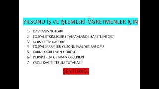 Yil Sonu İşlemleri̇- Öğretmenler İçi̇n- E Okul Dahi̇l