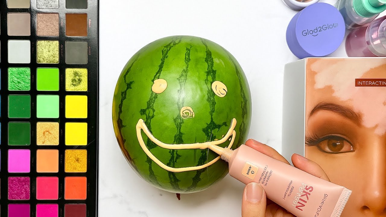 ASMR Makeup on Watermelon🍉 (No Talking)