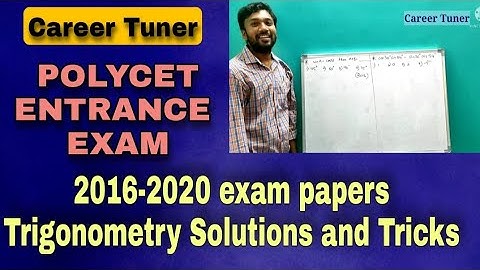 2016-2020 POLYCET Previous year exams papers | Trigonometry solutions and Tricks | Crack POLYCET