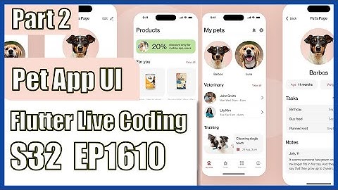 [Flutter] Flutter Live Coding EP1610 (Pet App UI Part 2)