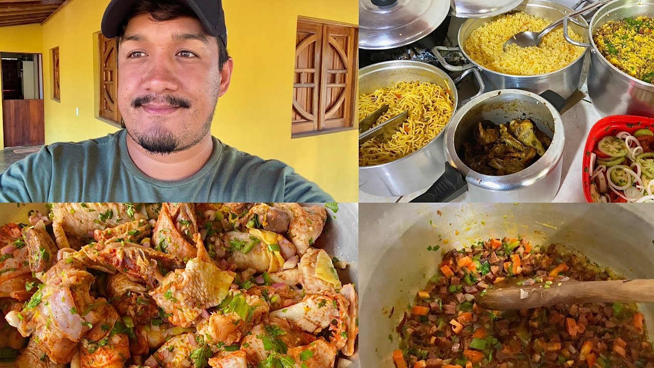 FIZ DUAS GALINHAS DE CAPOEIRA COM FEIJÃO TROPEIRO PARA O ALMOÇO DE DOMINGO!!!