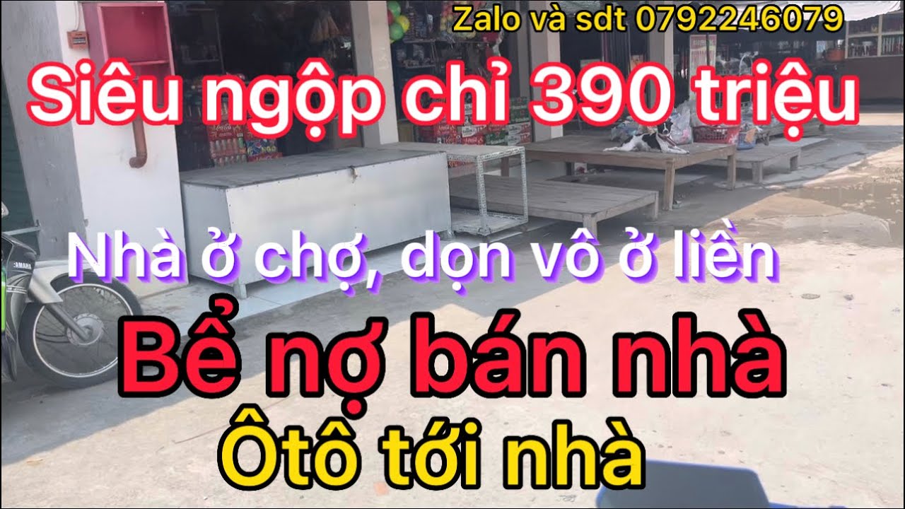 Bể nợ bán nhà ở chợ , 390 triệu dọn vô ở liền, Ôtô tới nhà, cách Rạch Giá 50km, LH 0792246079 Long