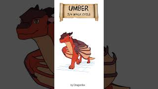 Umber 3/4 walk cycle "Wings of Fire" #animationmeme #wingsoffire #dragonfox