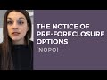 The notice of pre foreclosure options nopo and the meet and confer