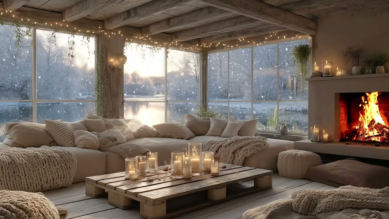 Winter Piano by the Lake ❄️ Soft, Calm Music for Relaxation