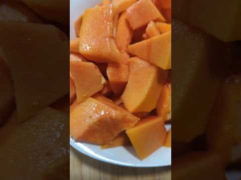 First ripe papaya from my tree for the season - DELICIOUS!!