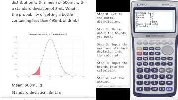 Using Casio fx-9860G to get Normal Distributions with a upper bound only