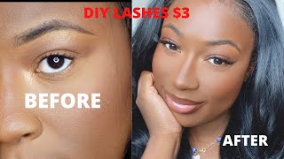 DIY LASH EXTENSIONS FOR $3|LASH EXTENSIONS AT HOME |DOLLAR TREE LASHES
