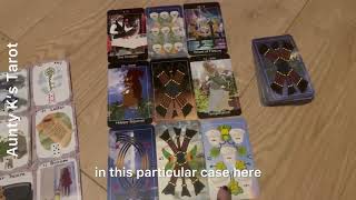 A Super Quick 9 Card Box Fortune Reading Style
I use lenormand a lot with a Grand Tableau. Other times I use the positions in a Grand Tableau to make smaller readings. This 9 card box I also sometimes use with Tarot. This is for the callers who want to know if the person they just started dating is the one, will we get married and have kids, will we be happy. The basics not the depth
Shop Decks By Aunty K 🔗🌳 https://linktr.ee/auntyktarot A Super Quick 9 Card Box Fortune Reading Style