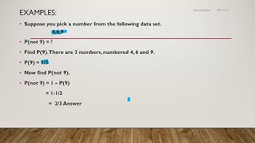 Statistics: How to calculate the probability of complimentary or opposite events, Saima Academy