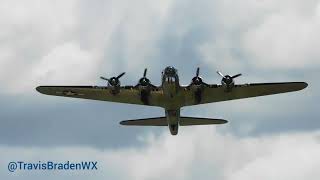 B-17 Flying Fortress "Sentimental Journey" take off at Shelby Count Airport (KEET)